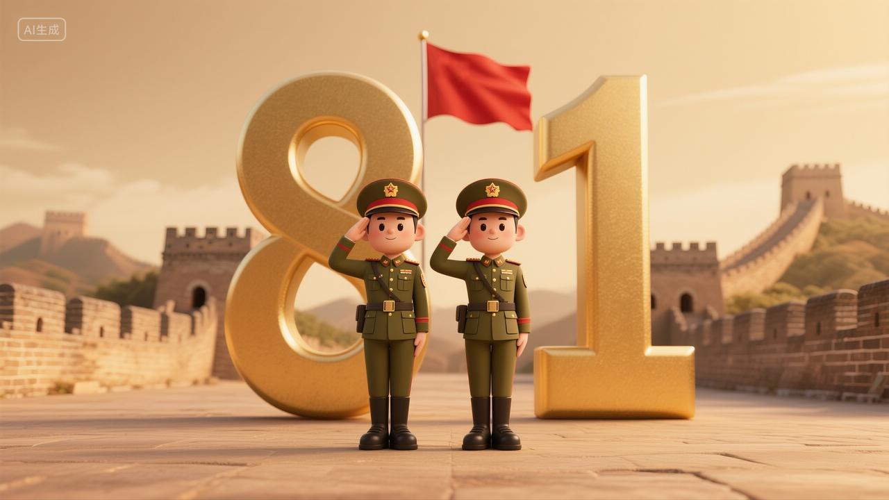 八一建军节简约背景