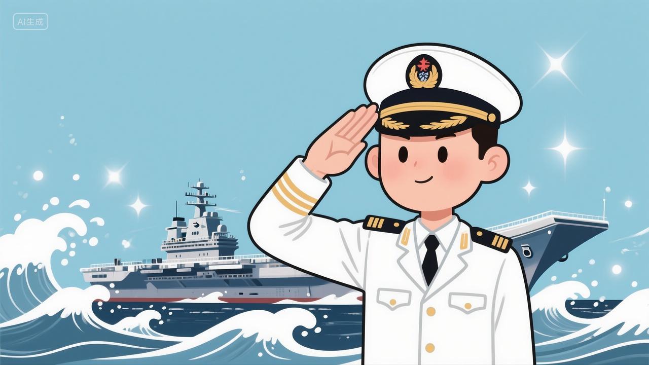 八一建军节海军航母插画