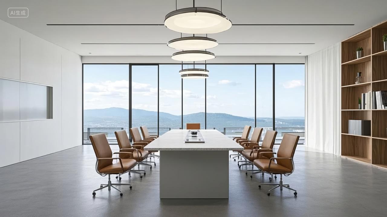 现代商务会议室办公室室内企业场景背景