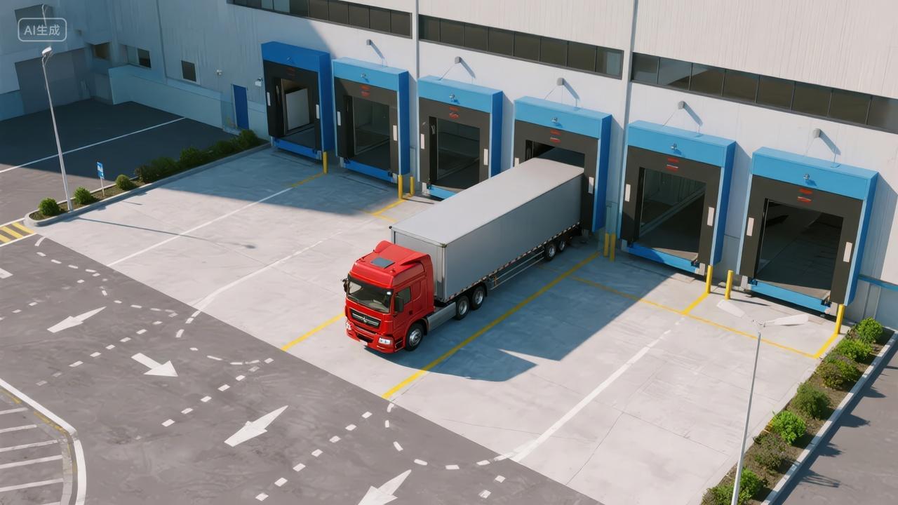 物流仓储货运卡车装货供应链行业背景图