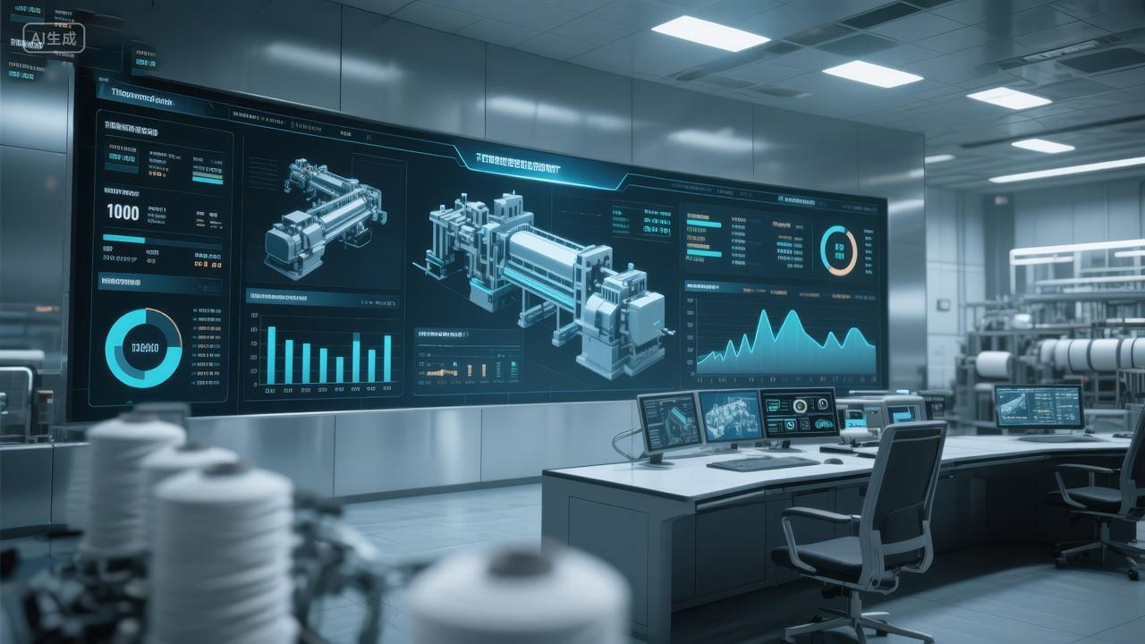 工业4.0发动机数据显示科技研发监控背景