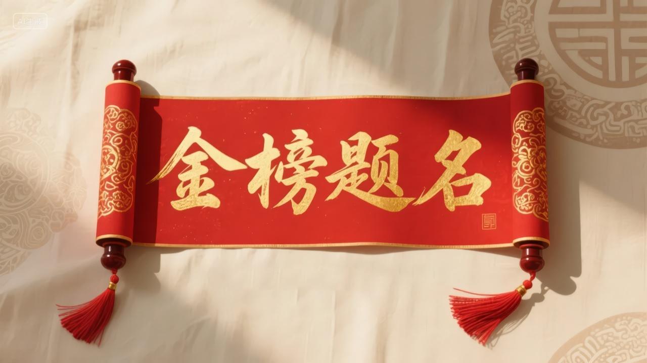 金榜题名中高考升学祝福喜庆红色背景图