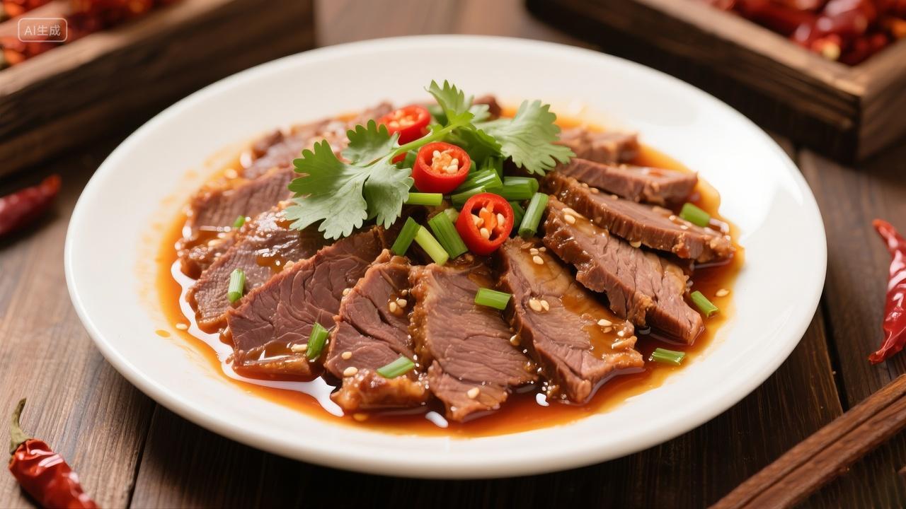 凉拌卤牛肉肉类营养健康美食美味