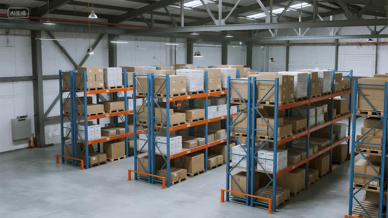 工业仓库货架物流仓储管理行业背景图