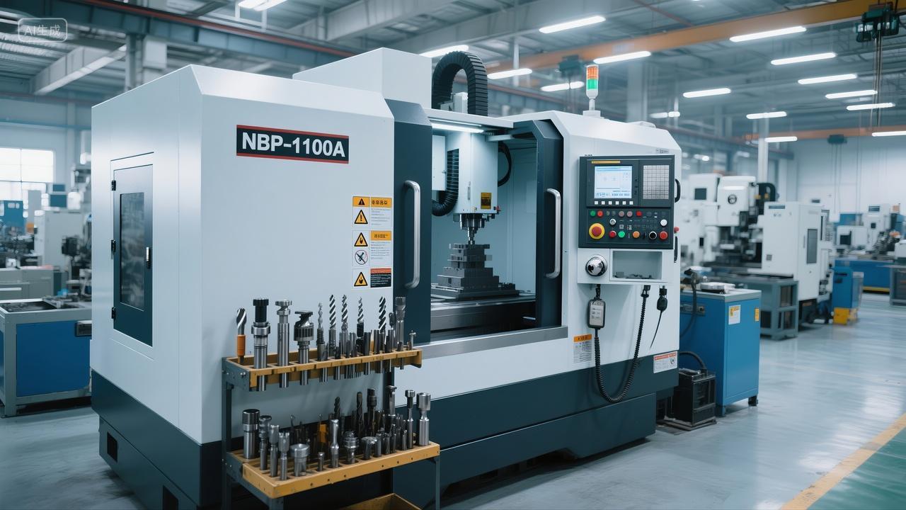 科技工厂数控机床精密制造工业生产背景