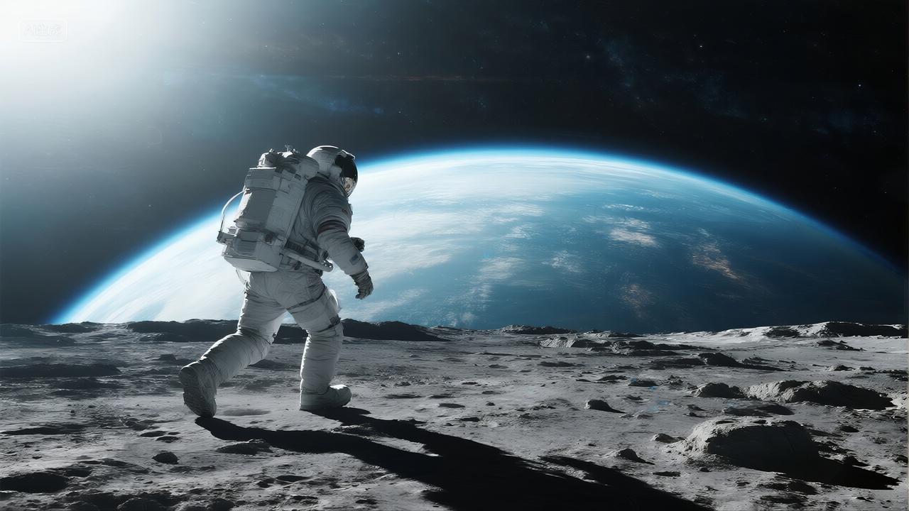 航天日宇航员登月太空探索科技梦想背景