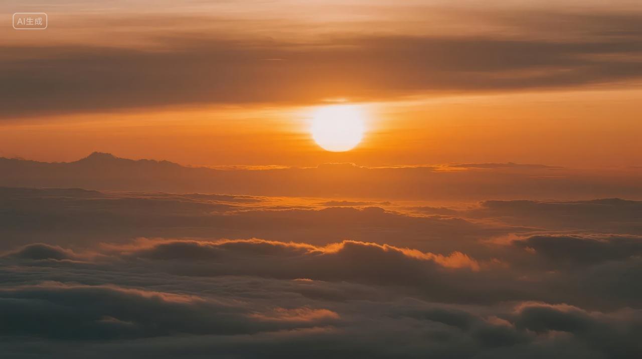 日出云海壮丽风景希望励志企业文化背景