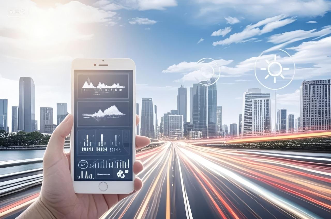 智能城市手机APP数据分析交通科技背景