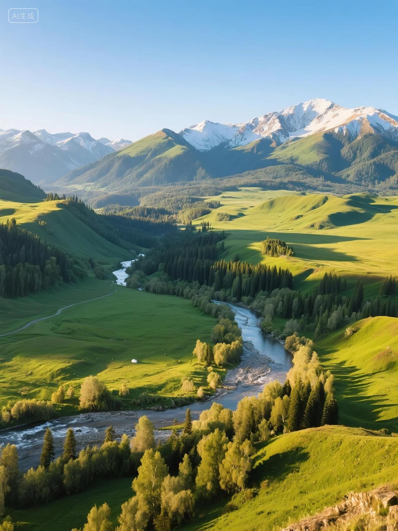 阿勒泰风光旅游风景摄影图