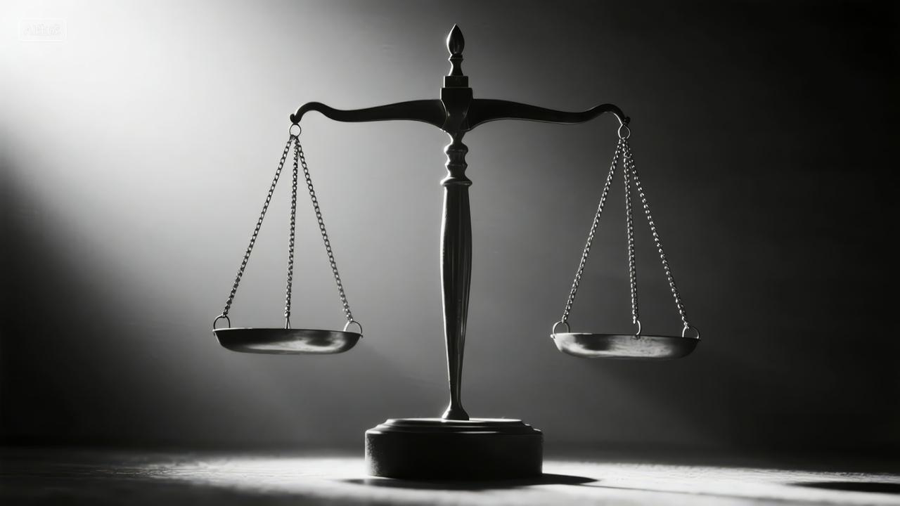 法律天平公平公正司法正义概念静物背景