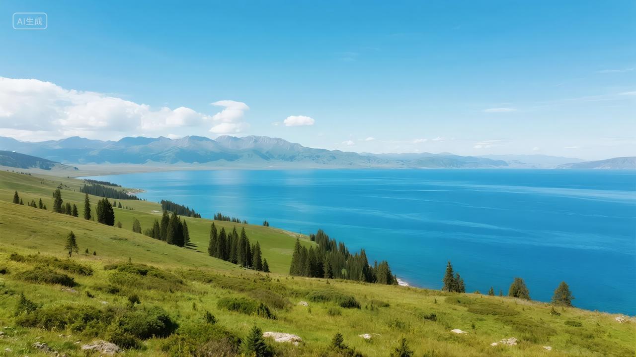 小暑节气高山湖泊旅游度假电脑壁纸背景