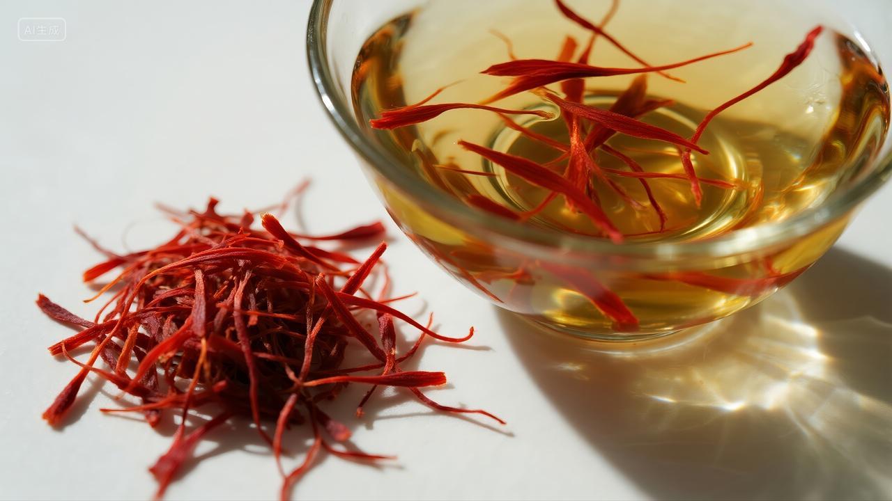 藏红花中药材养生健康调理高级食材背景