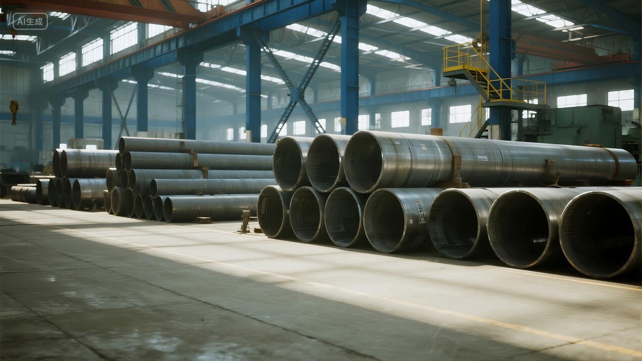 工业厂房钢管金属材料仓储物流背景图