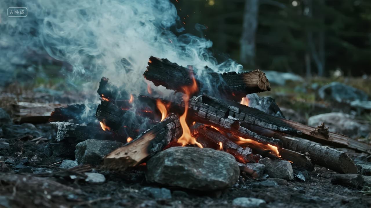 户外露营篝火晚会团队建设背景图