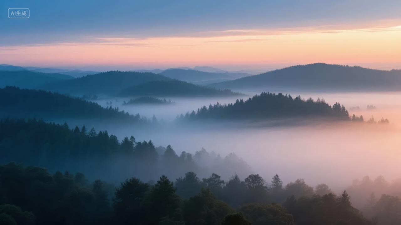 立秋节气山脉云海日出壮丽风景励志背景