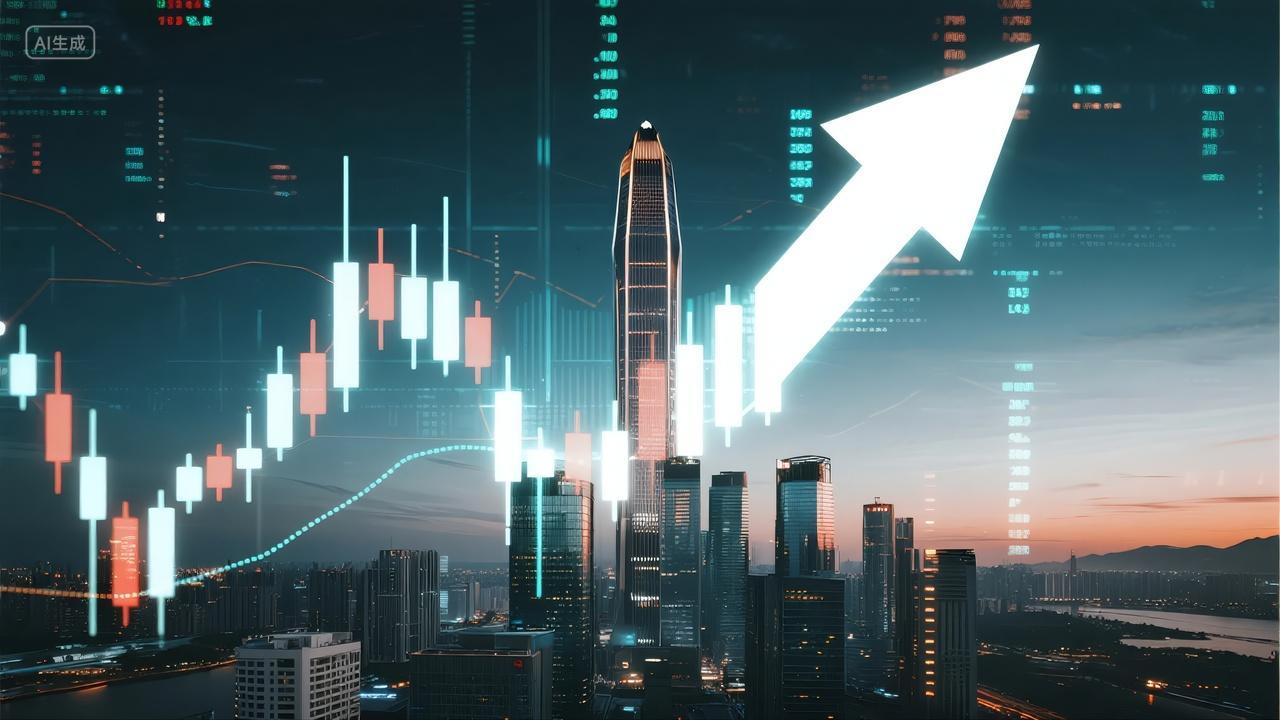 金融股票市场K线图数据增长财富背景图