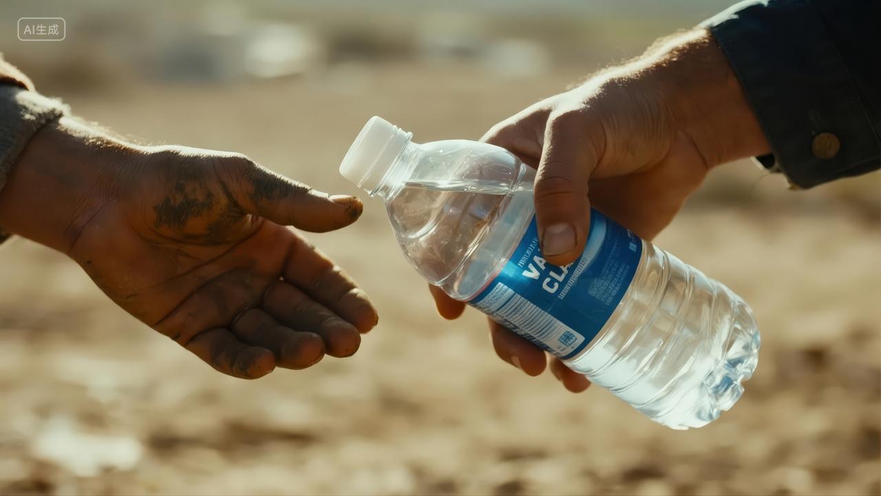 灾区救援传递水源生命希望公益广告背景