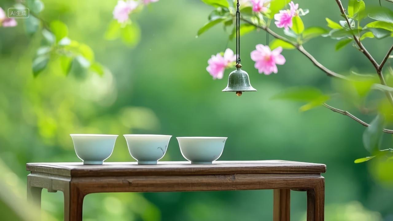 立秋节气中式茶道品茶禅意生活方式背景