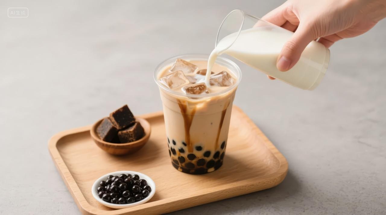 大暑节气珍珠奶茶冷饮制作餐饮菜单背景