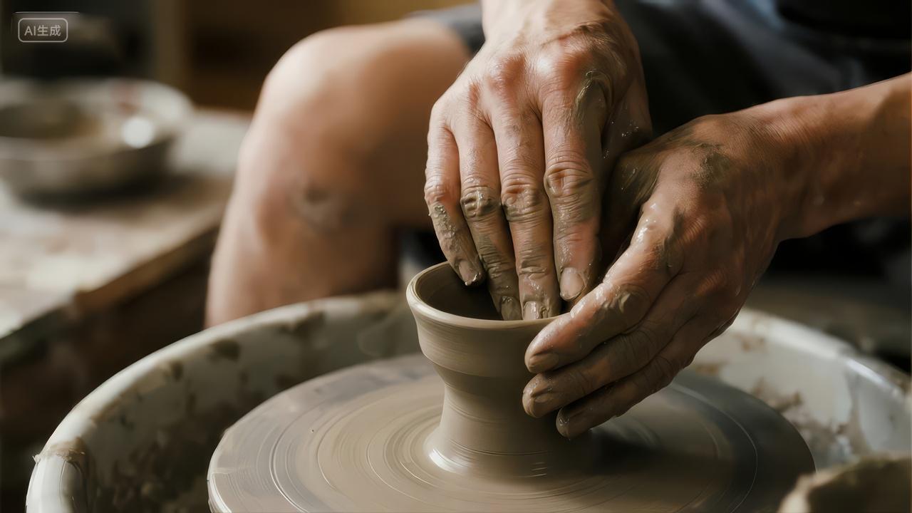 手工陶艺制作匠心传承传统文化体验背景