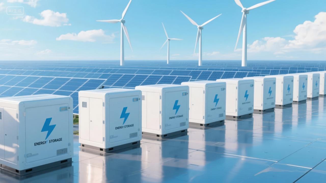 新能源储能电站太阳能风能环保产业背景