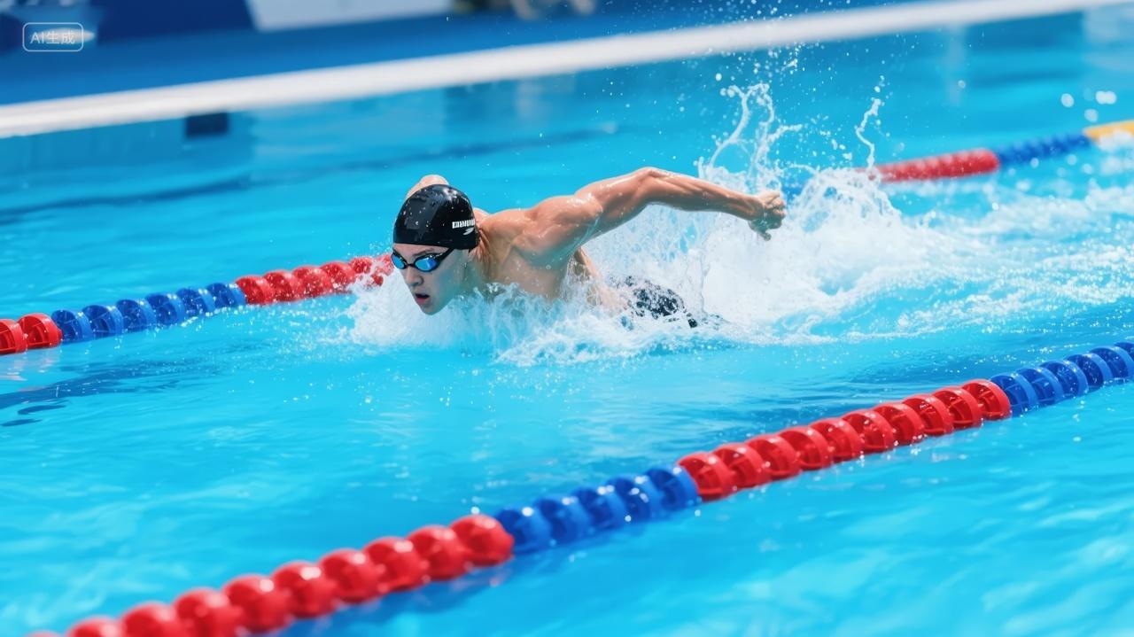 游泳运动员比赛竞技体育运动力量背景图