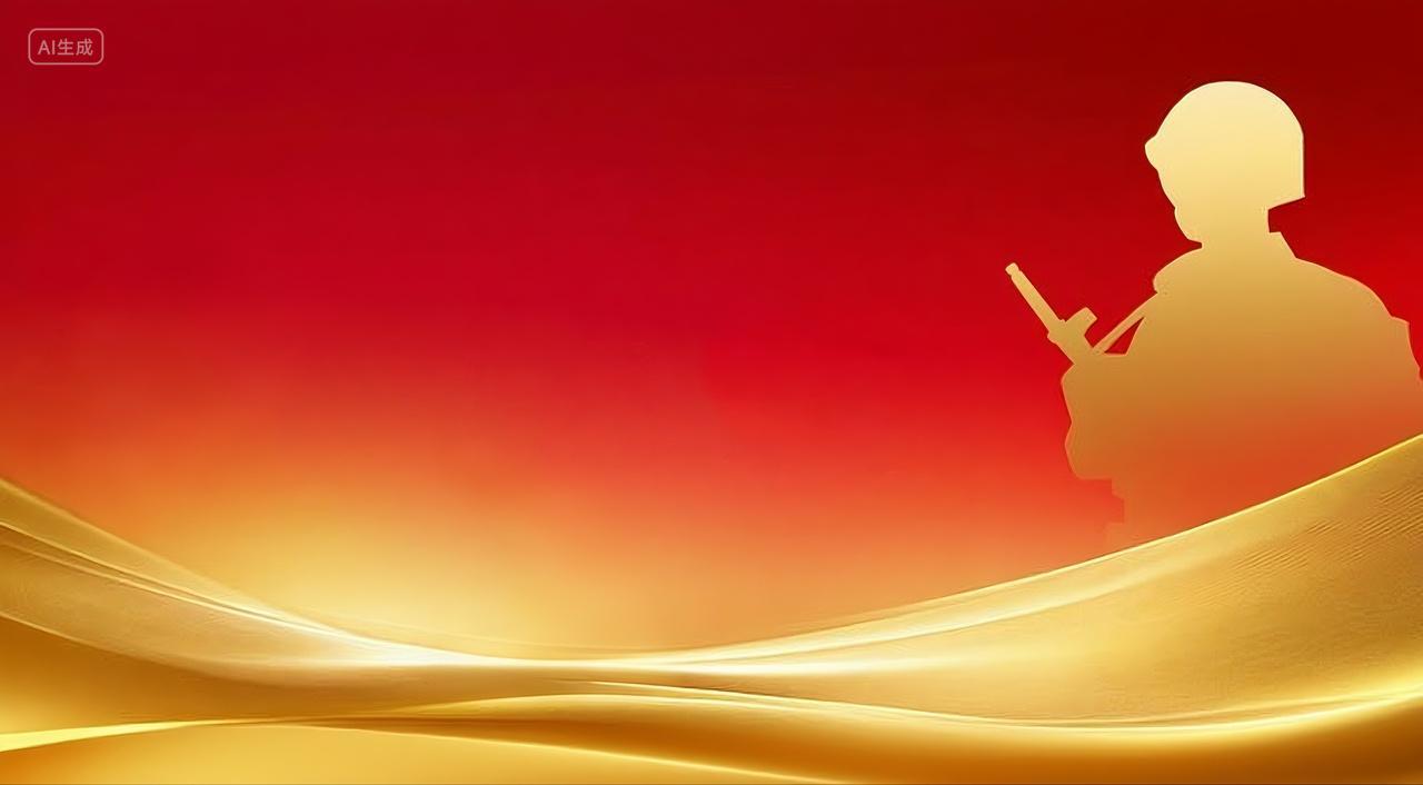 八一建军节红金色党政风背景