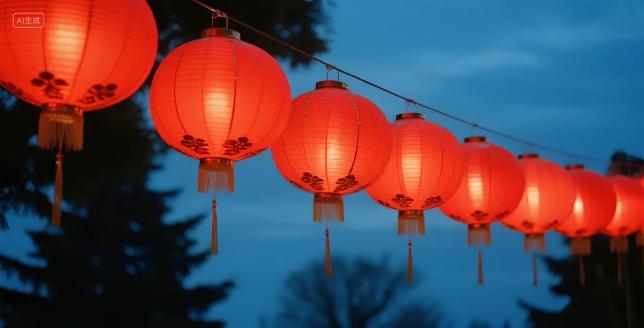 中秋节国庆节红灯笼喜庆节日氛围背景图