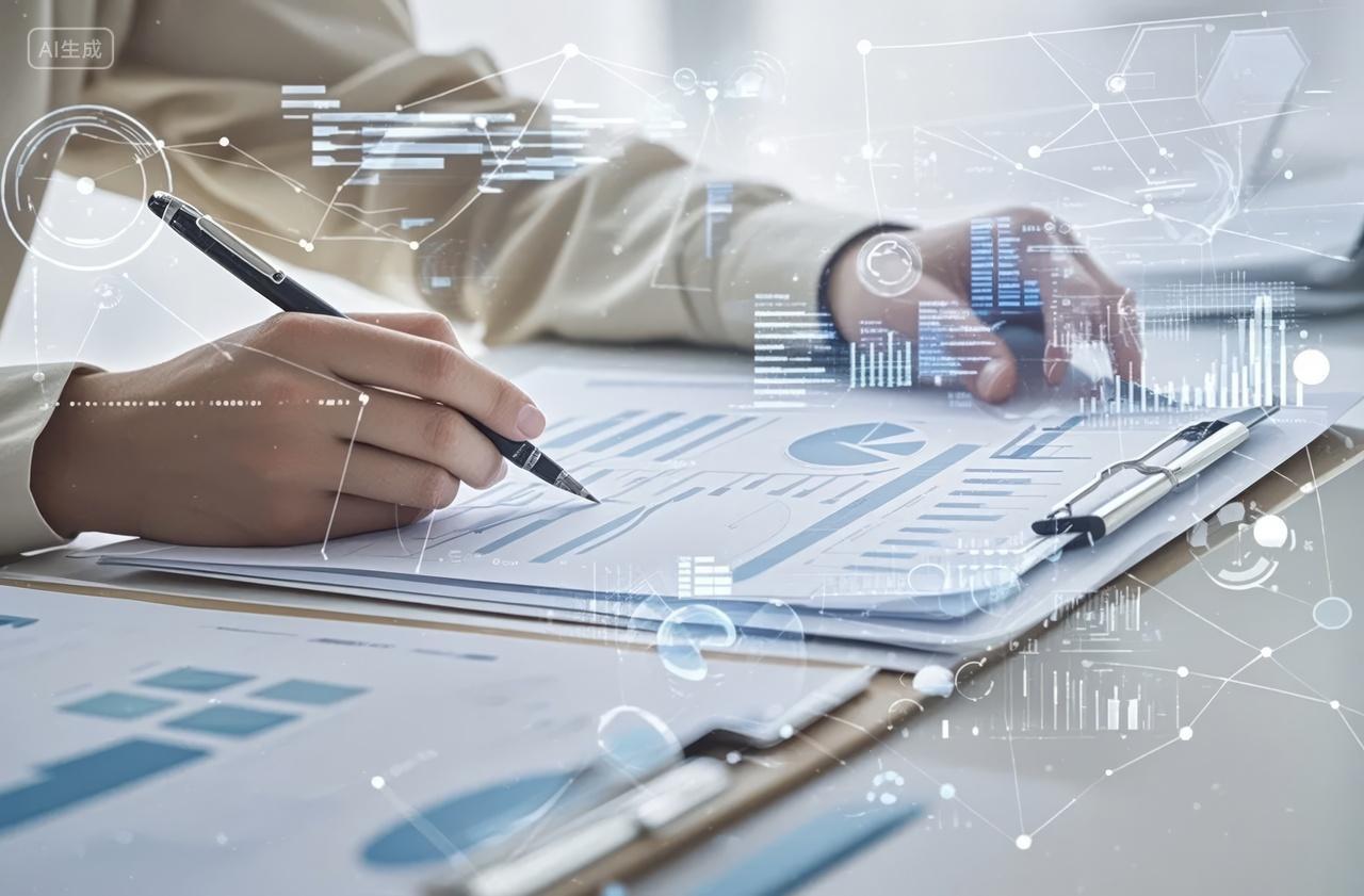 财务数据分析会计审计商务办公场景背景