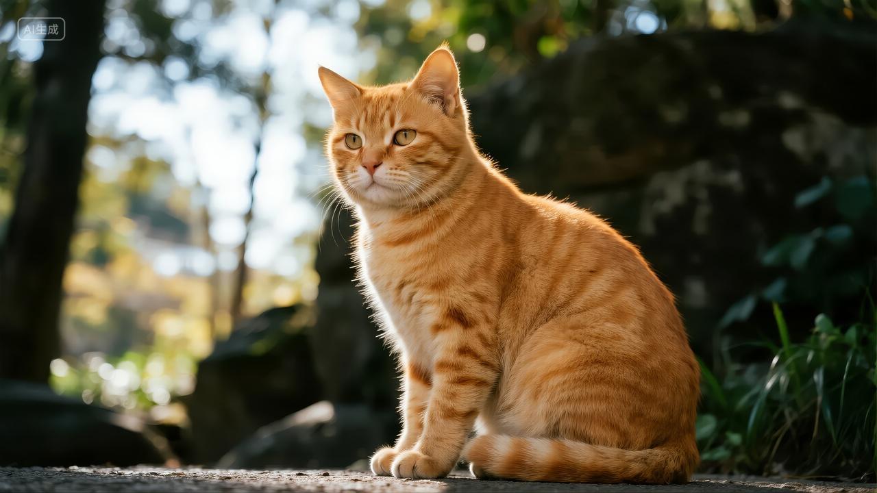 可爱橘猫宠物治愈系动物朋友陪伴背景图