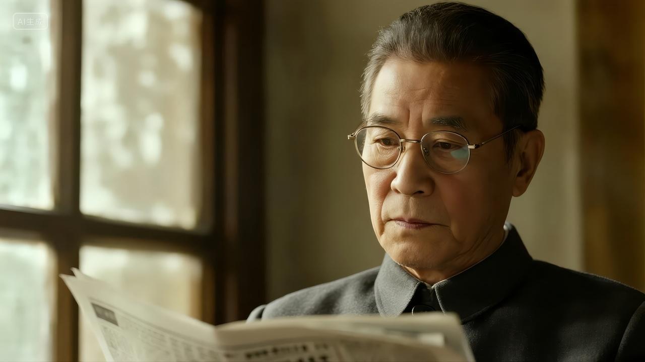 老人阅读报纸关注新闻退休生活肖像背景