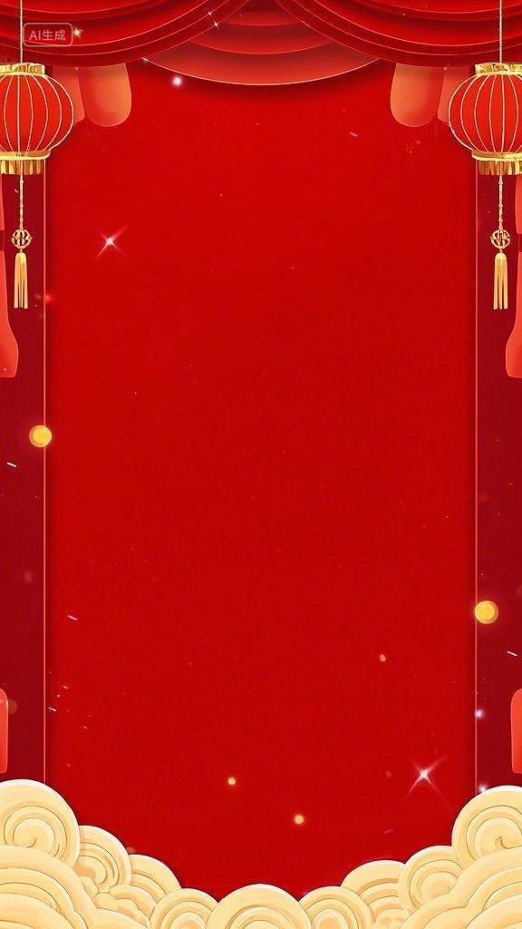 中式新年海报背景