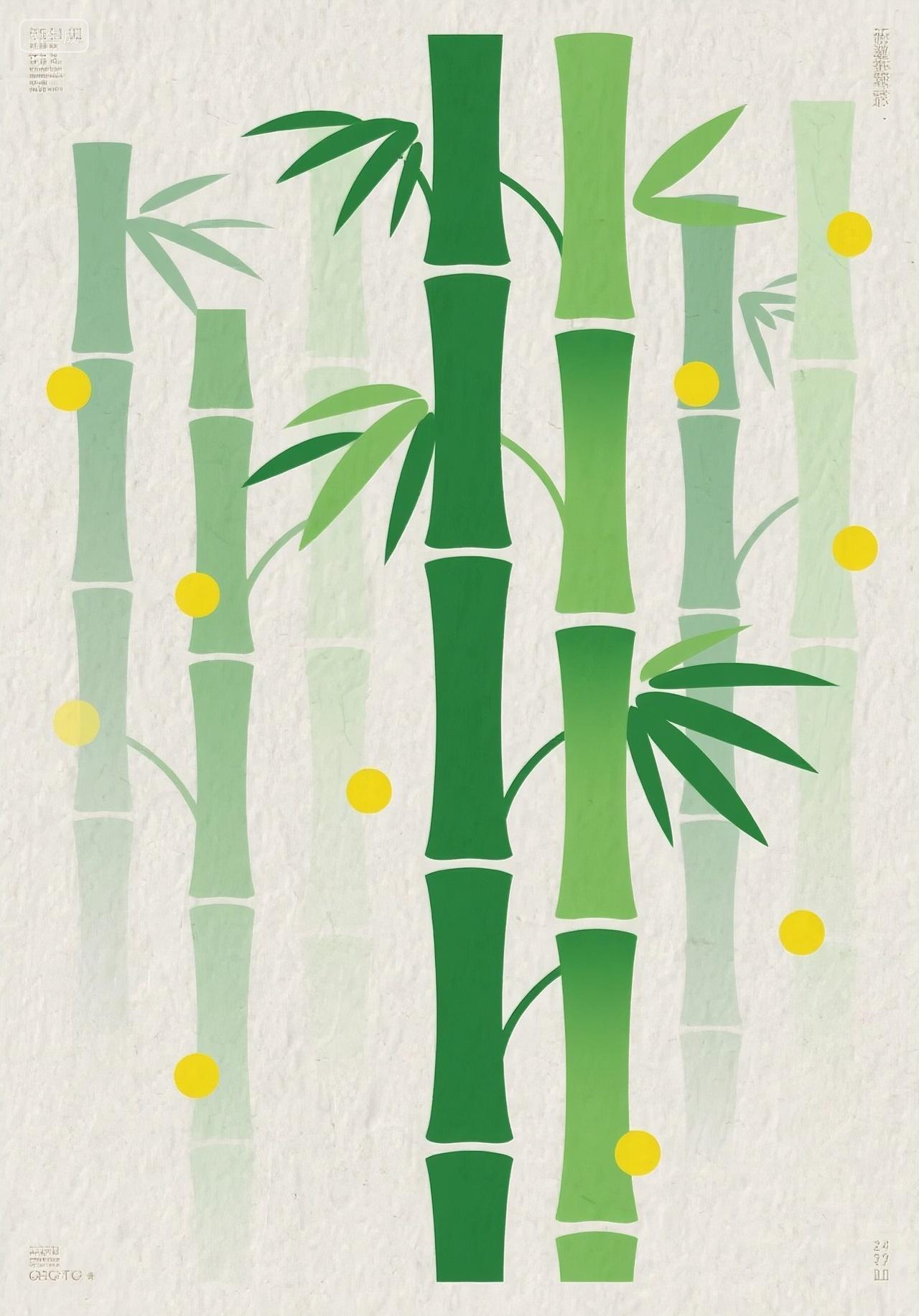 竹子扁平插画素材