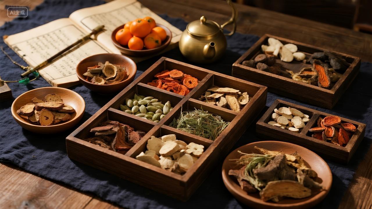 三伏天立秋节气中药材滋补养生传统文化背景