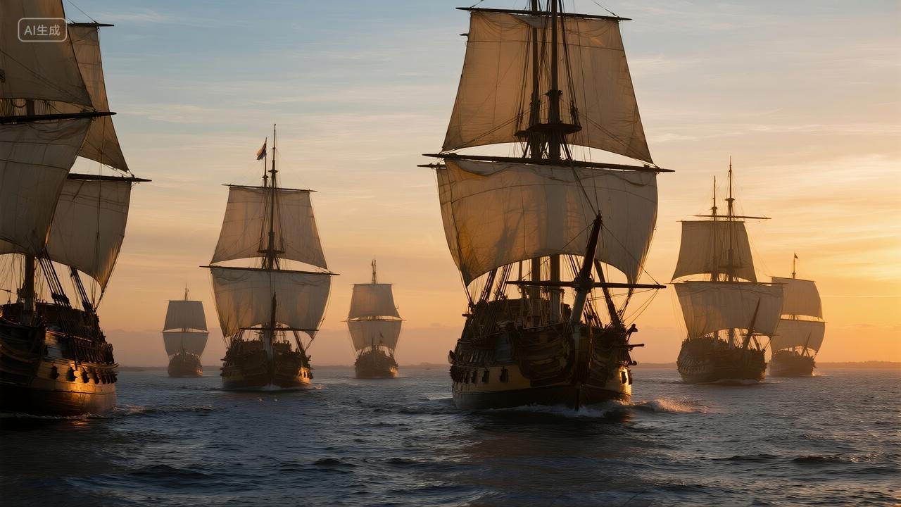 大航海时代帆船舰队日落海洋探索历史背景公司离职宣传