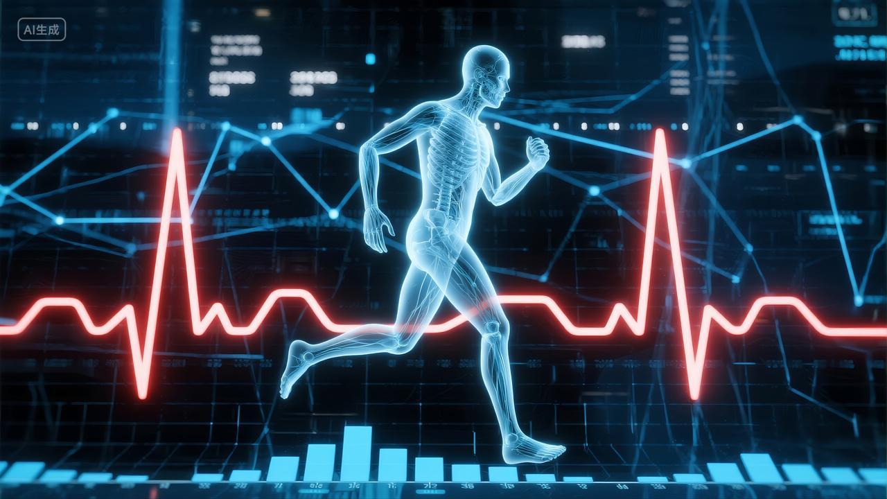 科技运动健康心率监测大数据医疗PPT背景