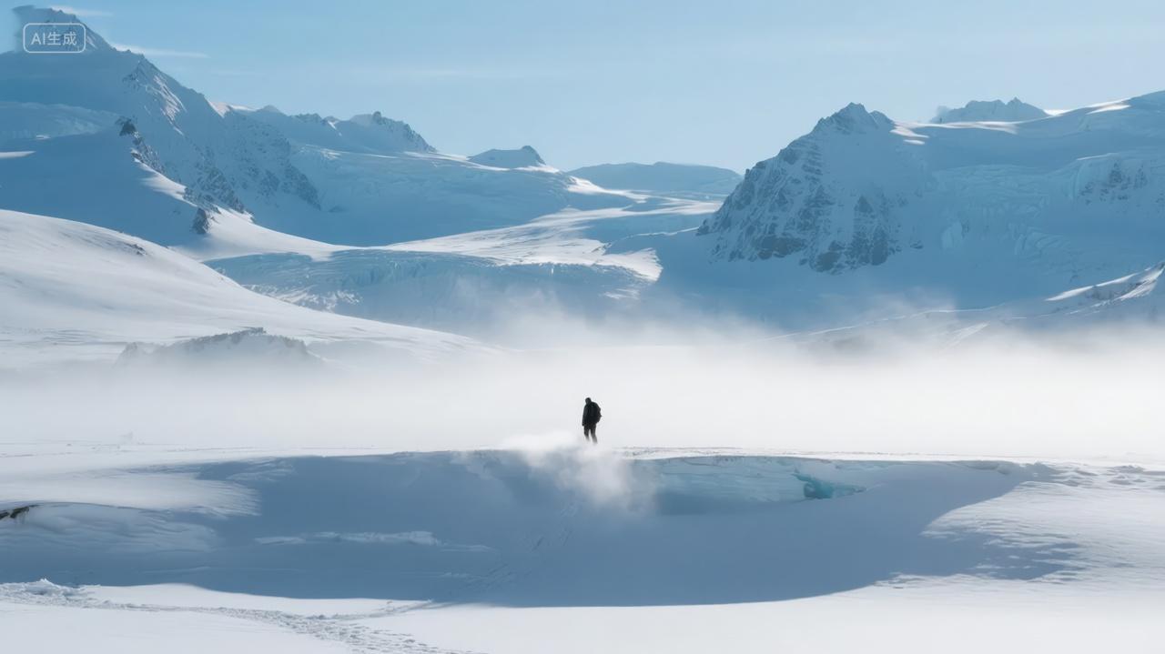 雪山徒步探索极限挑战企业精神励志背景