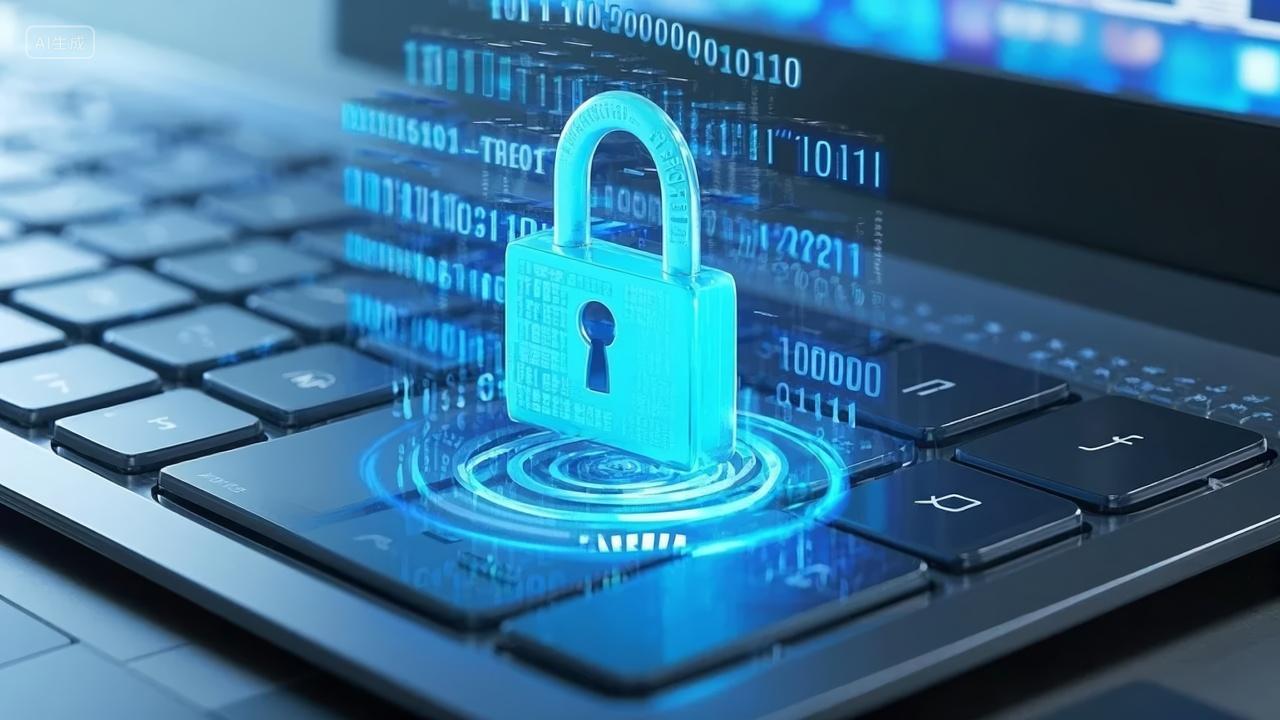 网络安全数据保护科技加密电脑信息背景