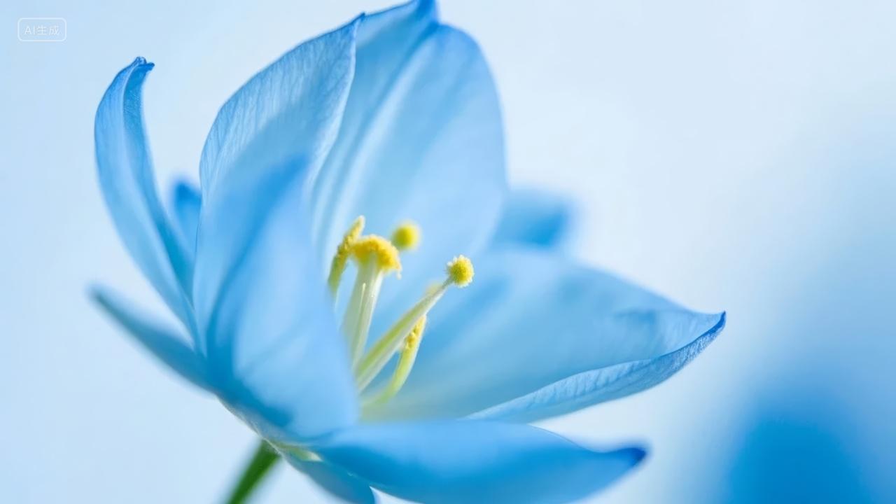 七夕节蓝色妖姬花朵特写唯美爱情背景图