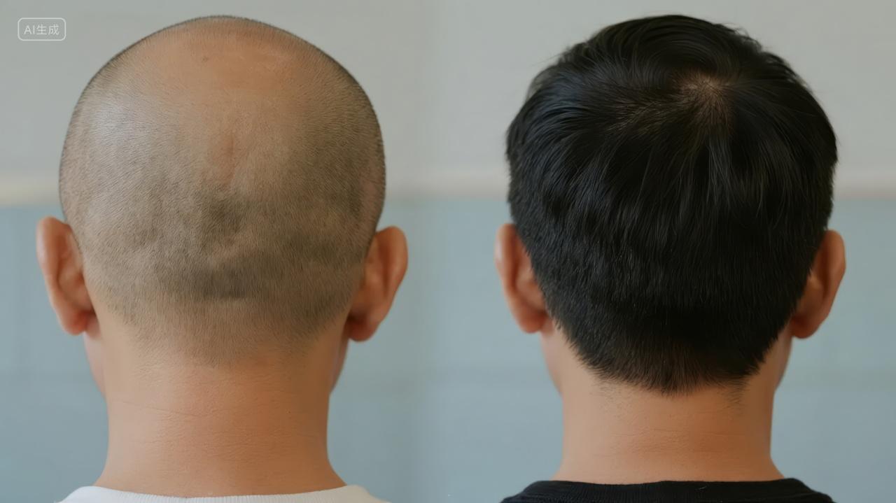 生发植发效果对比医疗健康行业广告背景