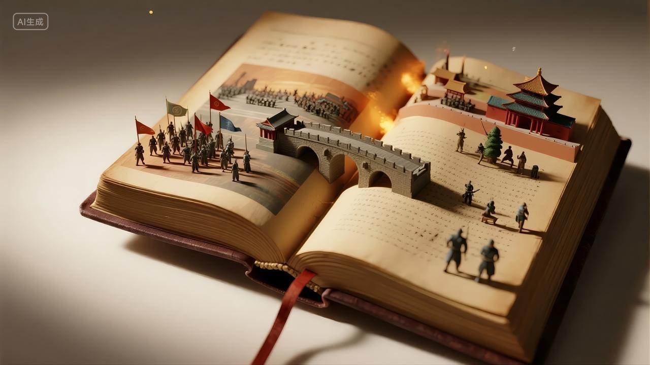 世界读书日立体书本长城历史文化教育背景