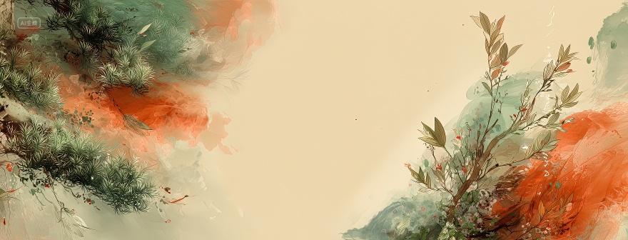 植物叶子纹理二十四节气立秋秋分海报背景