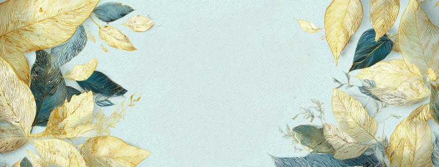 金色纹理叶子二十四节气立秋秋分名片海报包装背景