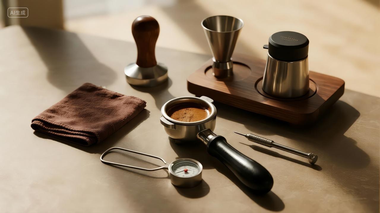 咖啡师工具手冲咖啡生活方式静物背景图