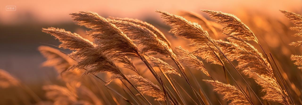 户外芦苇二十四节气立秋秋分海报背景