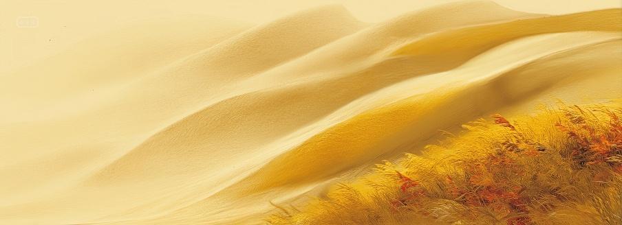 沙漠山丘枫树二十四节气立秋秋分海报背景