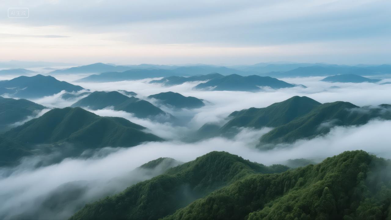 日出云海山脉壮丽风景旅游励志背景图