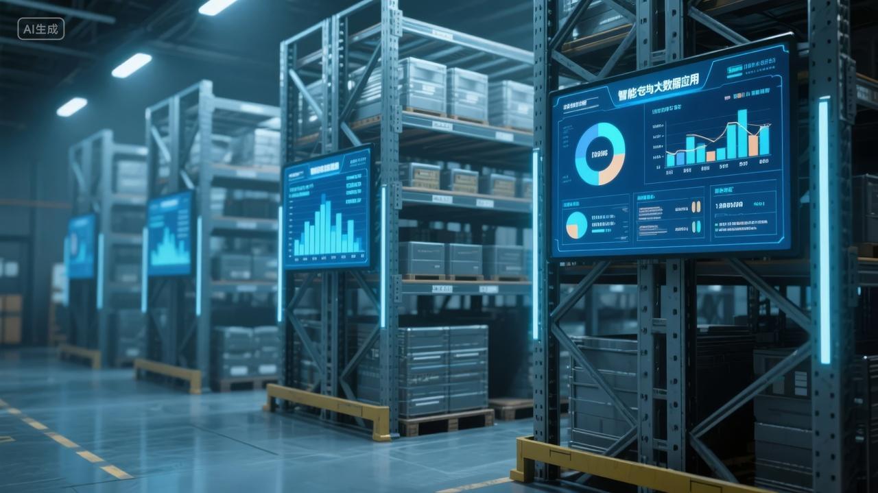 智慧仓储物流自动化数据管理行业背景图