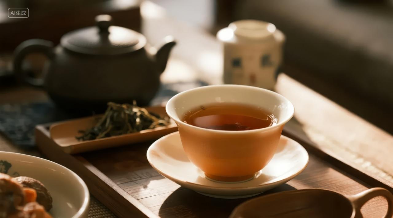 立秋节气中式茶道品茶养生休闲背景图