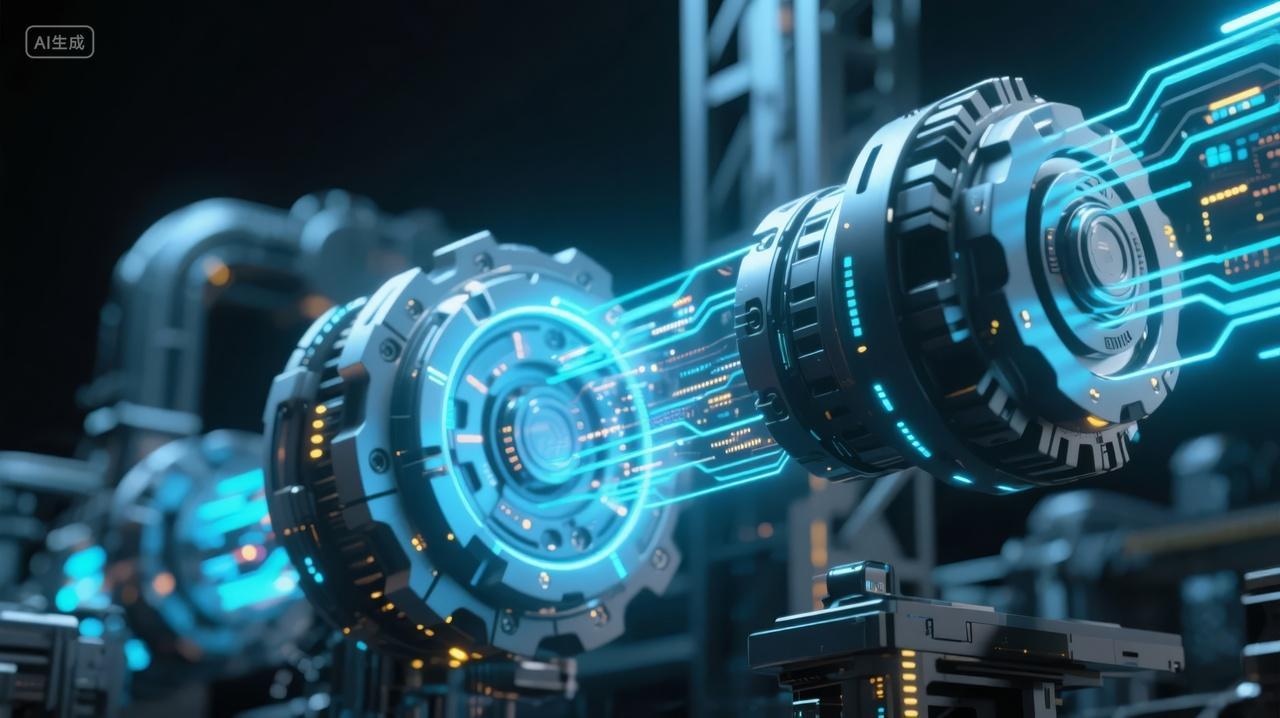 AI人工智能引擎数据分析高科技工业背景